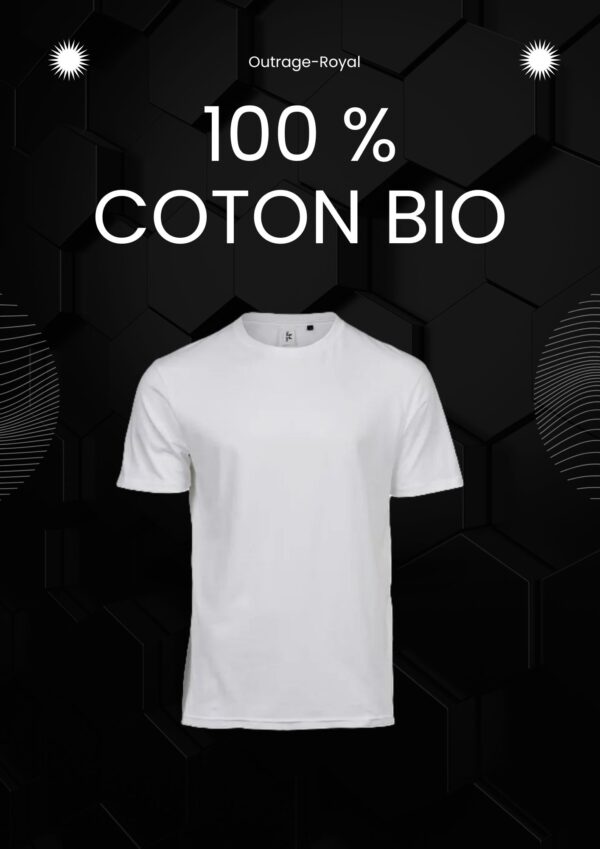 T-shirt jersey blanc en coton bio, certifié Oeko-Tex 100